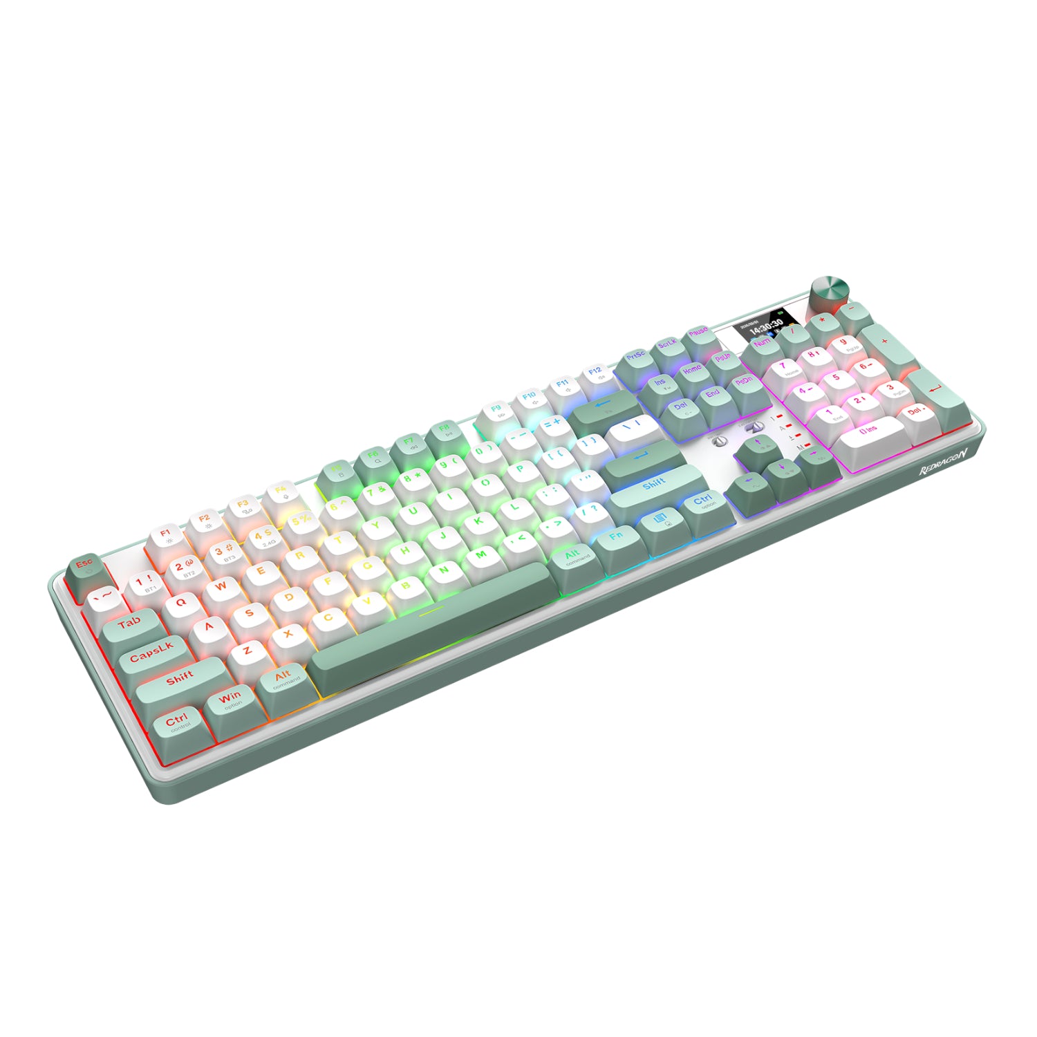 Redragon WYVERN K761 Pro Full-size RGB Wireless Mechanical Gaming Keyboard - White/Green – image 3