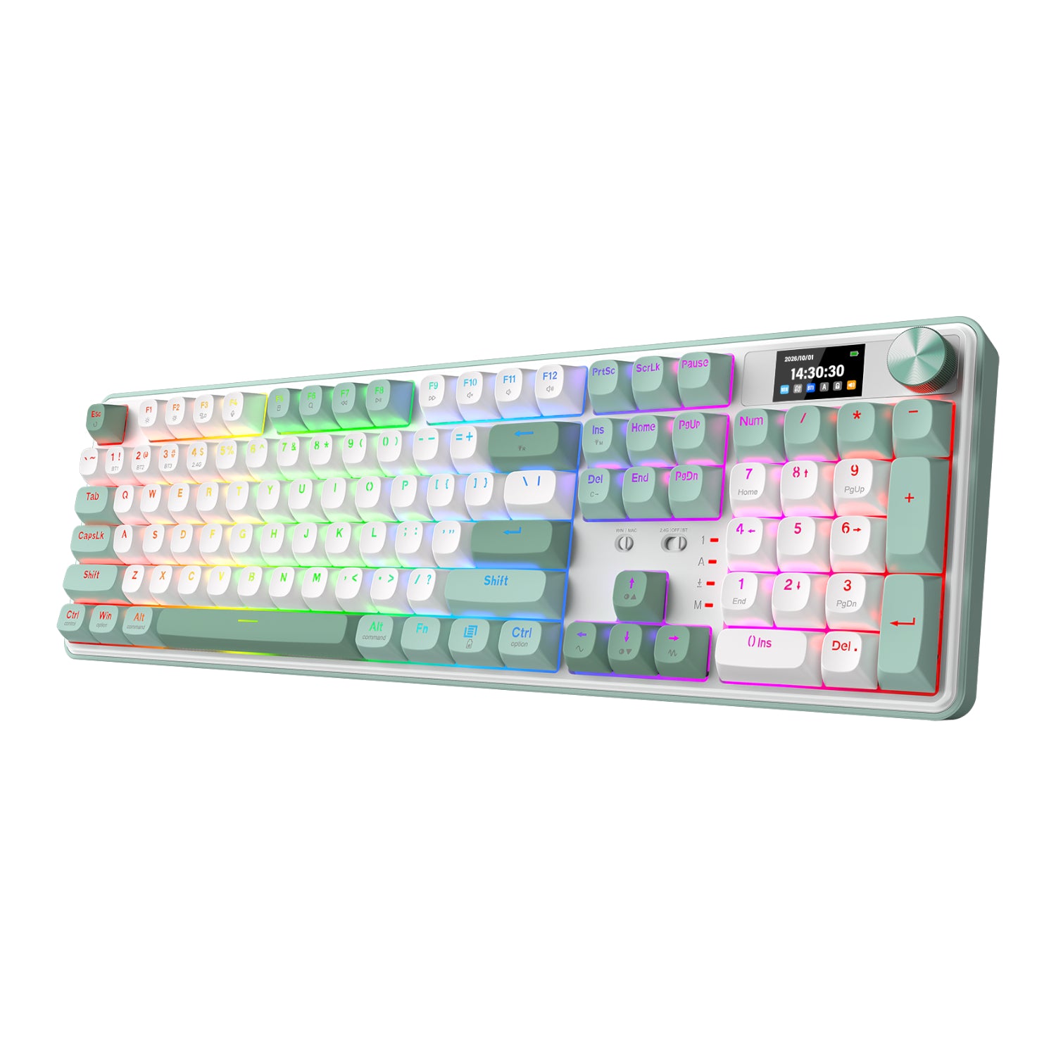 Redragon WYVERN K761 Pro Full-size RGB Wireless Mechanical Gaming Keyboard - White/Green – image 5