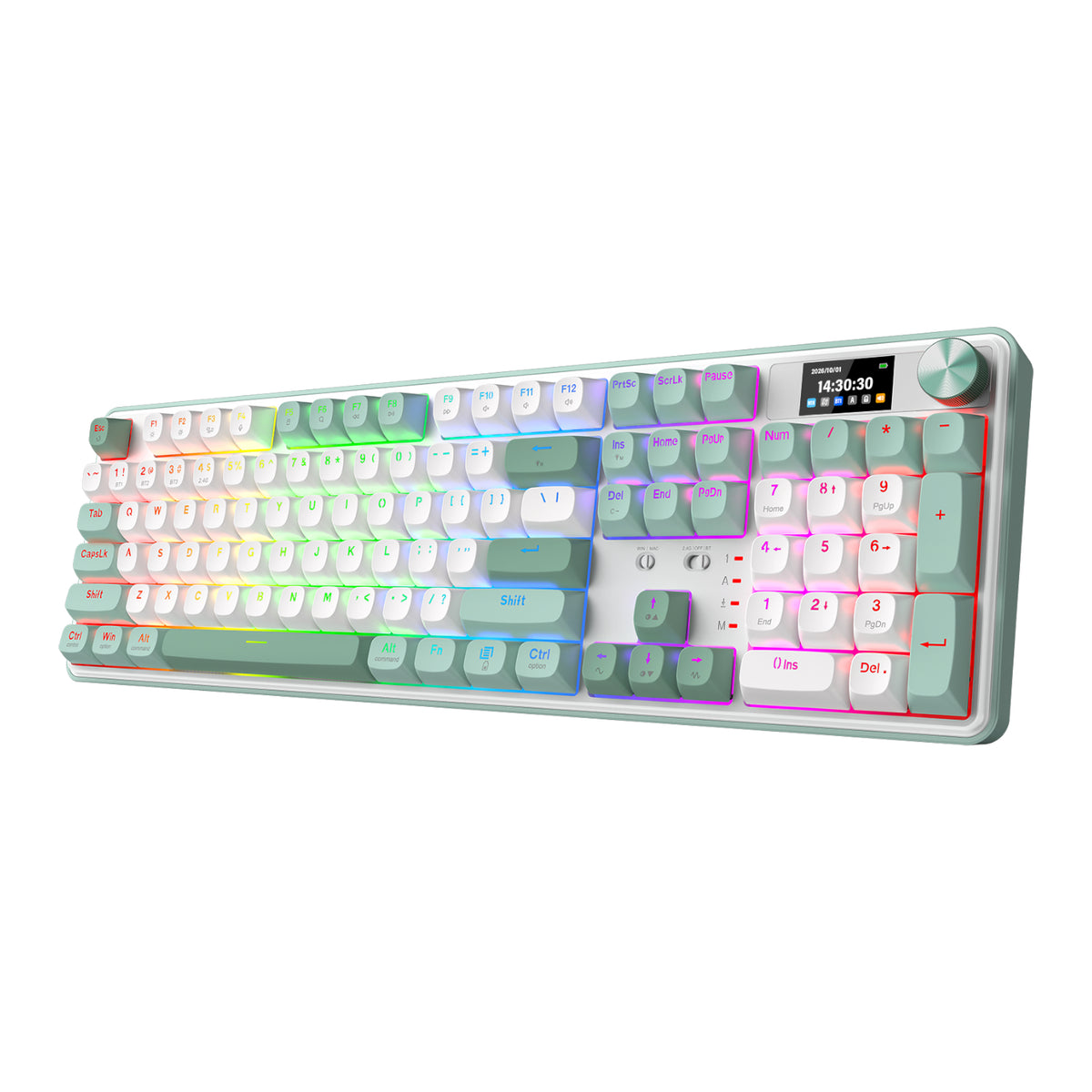 Redragon WYVERN K761 Pro Full-size RGB Wireless Mechanical Gaming Keyboard - White/Green – image 5