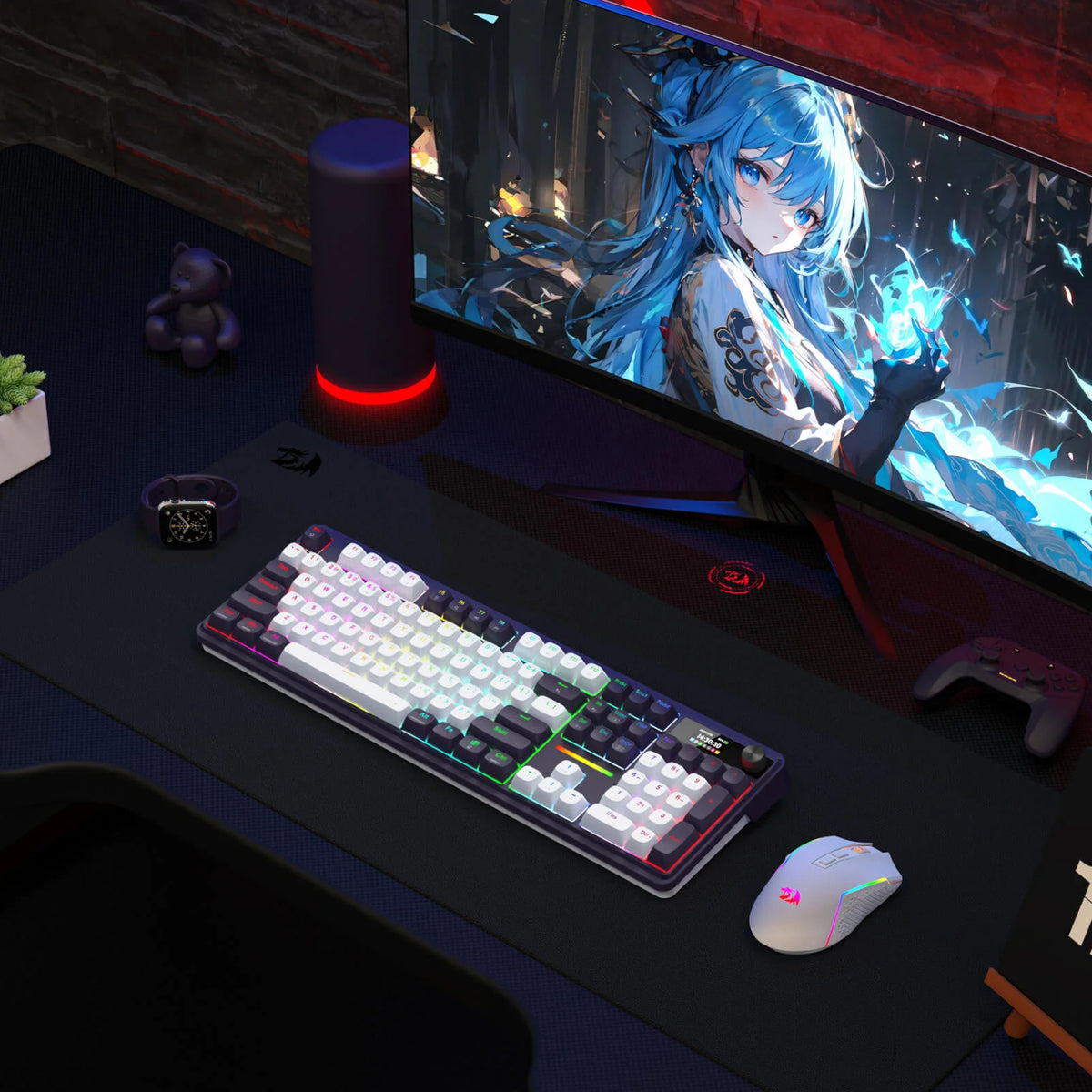 Redragon K762WB-RGB-PRO LCD Full-size Gasket Mechanical Keyboard - Black – image 6