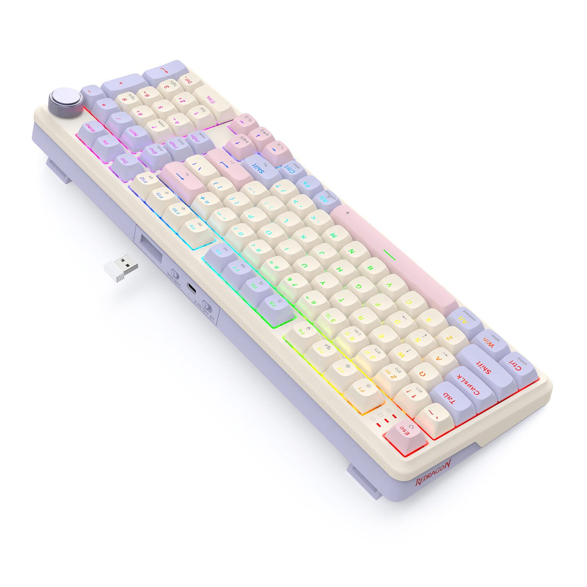 Redragon K768 EISA 100 RGB Wireless Gaming Keyboard - Lilac – image 6