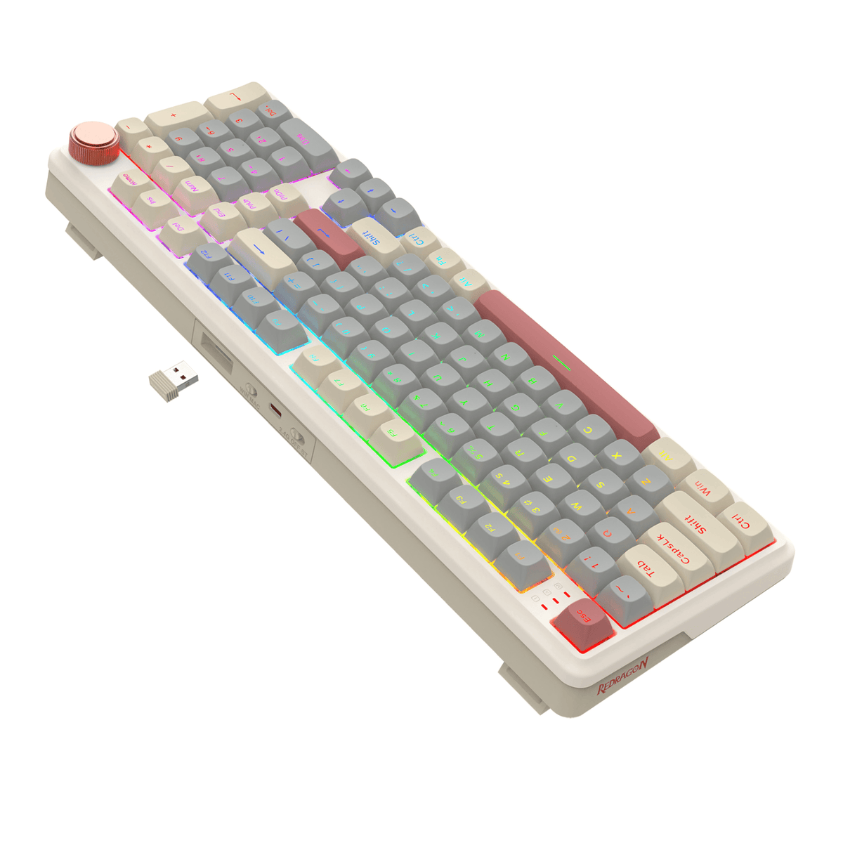 Redragon EISA 100 Retro RGB Wireless Mechanical Keyboard - Cream/Grey – image 6