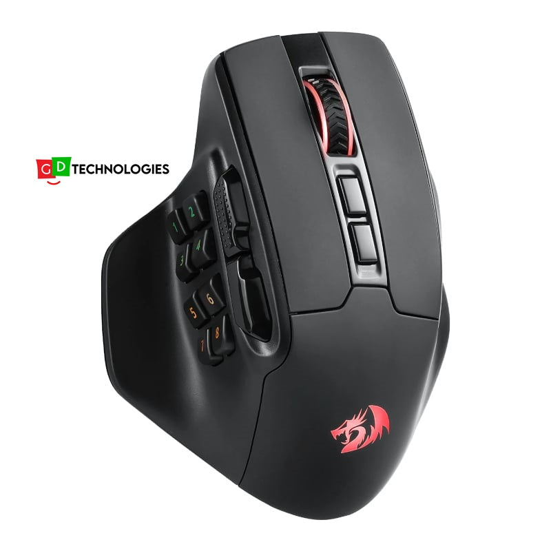 REDRAGON Aatrox Wireless 6200DP RGB MMO Gaming Mouse – Black