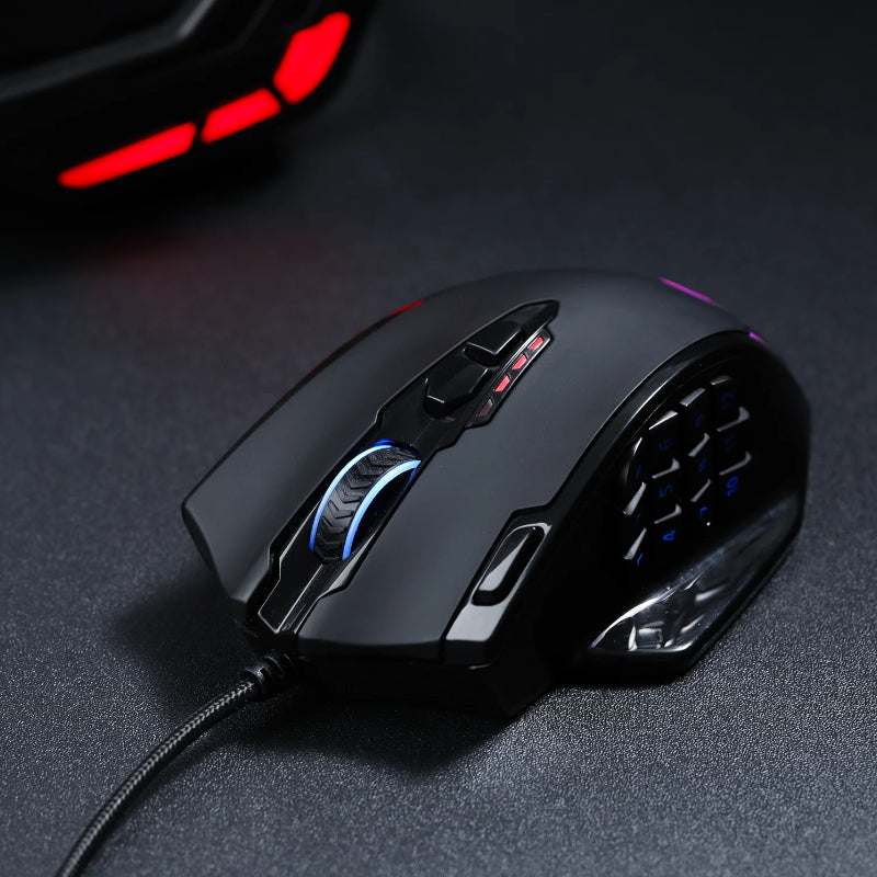 REDRAGON IMPACT 12400DPI MMO Gaming Mouse - Black - image 9