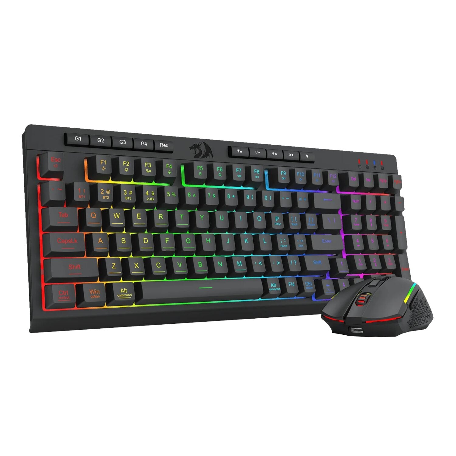 Redragon RYLO PRO S142 Tri-Mode RGB Gaming Keyboard and Mouse Combo - image 3