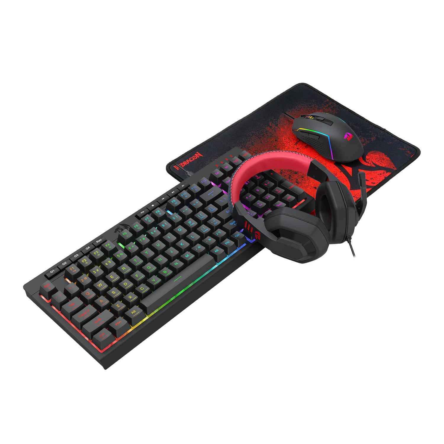 Redragon 4-in-1 Keyboard | Mouse | Mousepad | Headset Gaming Combo – image 2