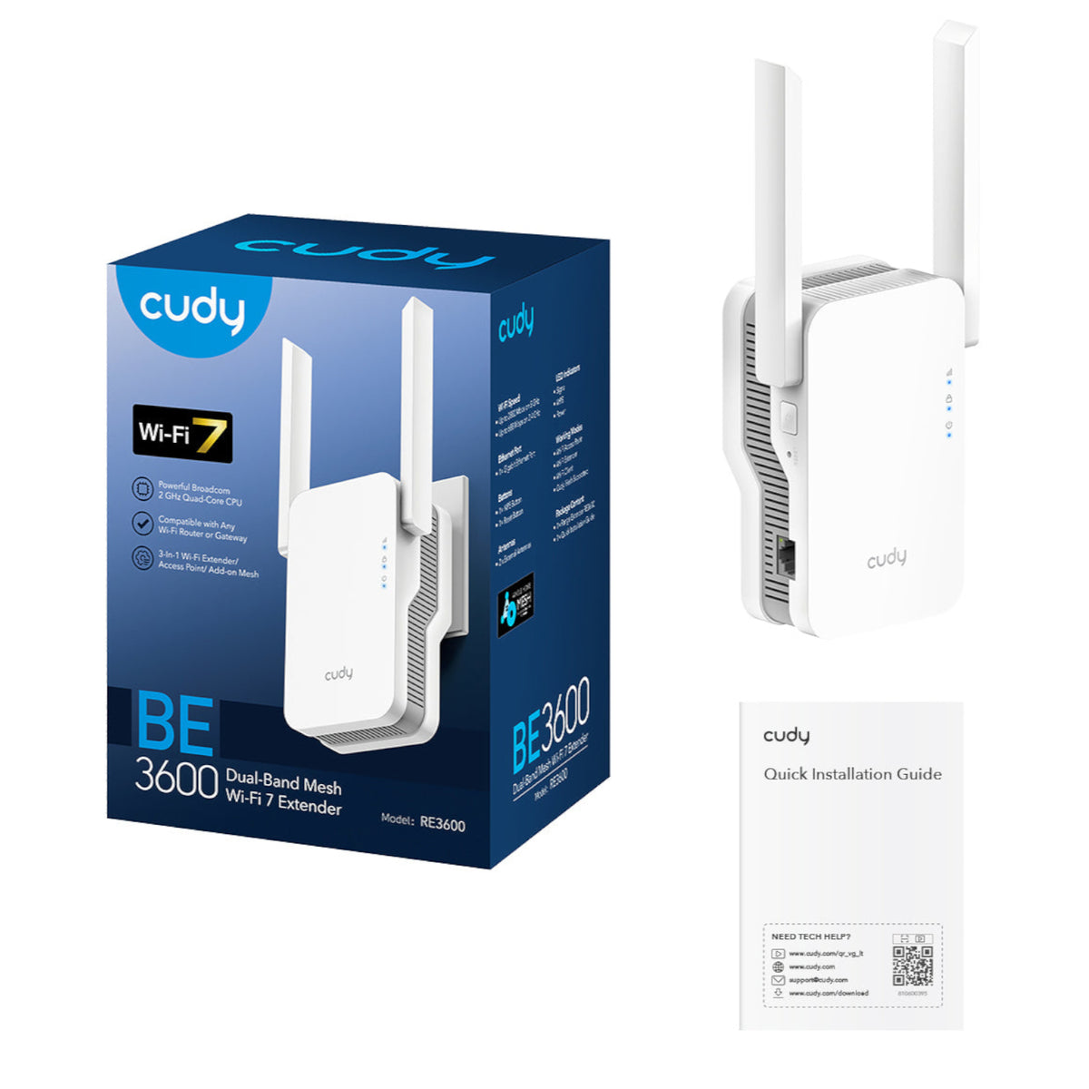 Cudy BE3600 Dual-Band Wi-Fi 7 Mesh Range Extender (Wall Plug) - White – image 5
