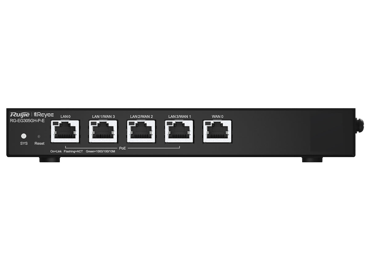 Reyee 5 Port Gigabit 4 WAN 4 PoE 60W 300 User Cloud Router
