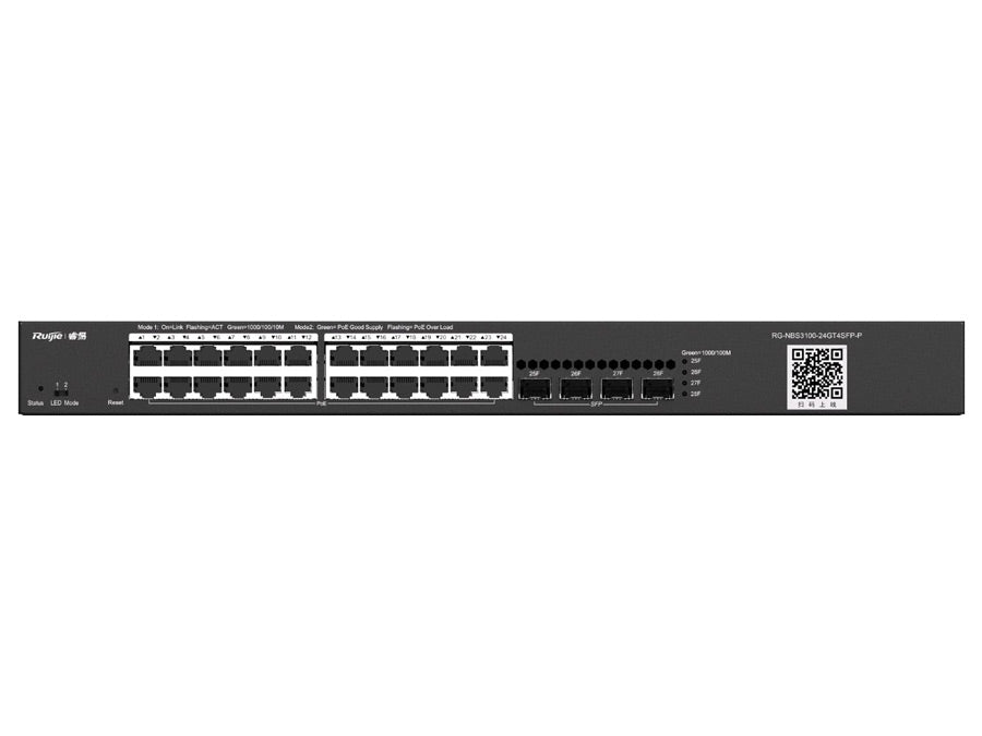 Reyee 24 Port Gigabit PoE 370W 4SFP Layer 2+ Smart Managed Switch | RG-NBS3100-24GT4SFP-P-V2