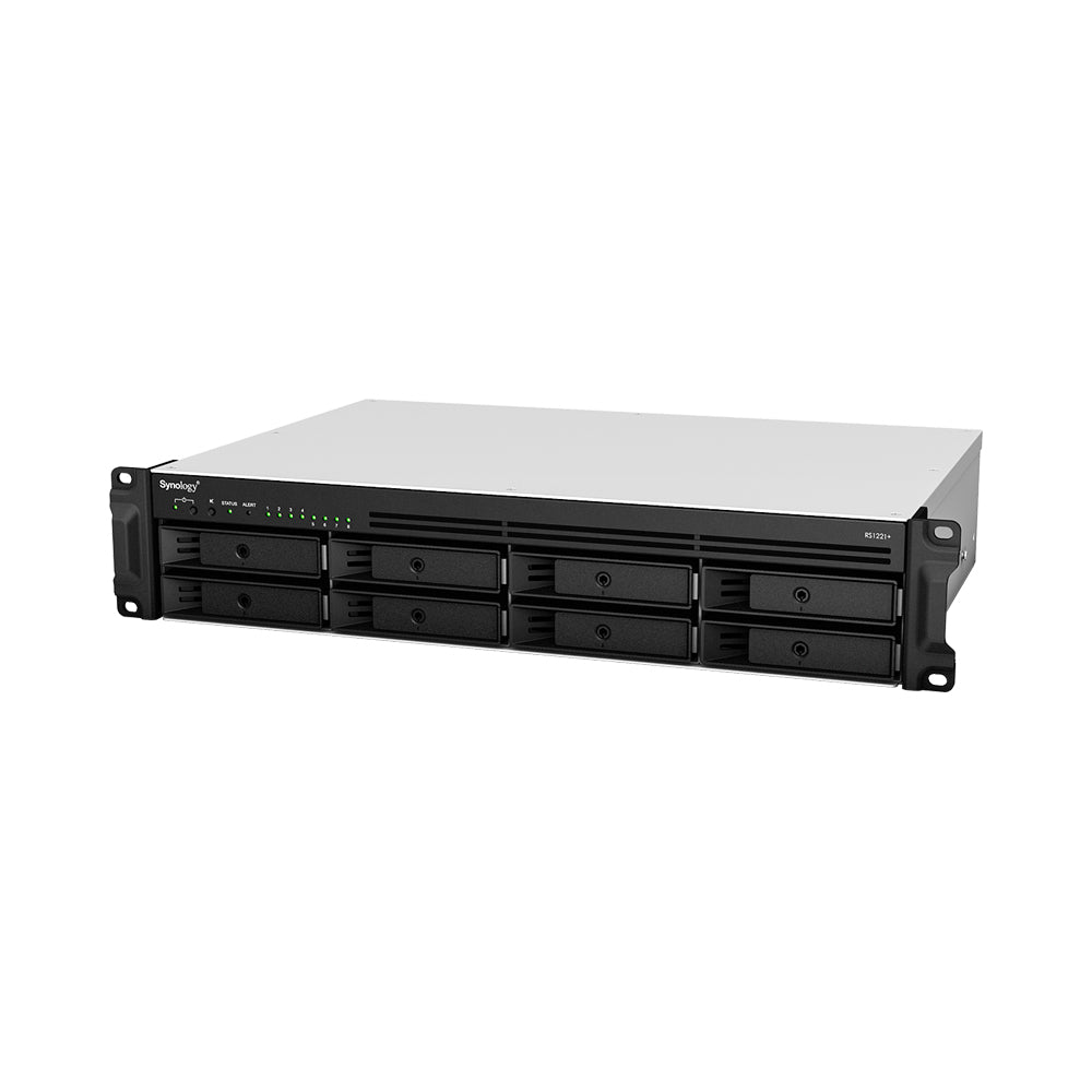 SYNOLOGY RACKSTATION RS1221+ 8-BAY 2U RACKMOUNT NAS - AMD RYZEN V1500B 2.2GHZ QUAD-CORE CPU, 4GB ECC RAM, DISKLESS
