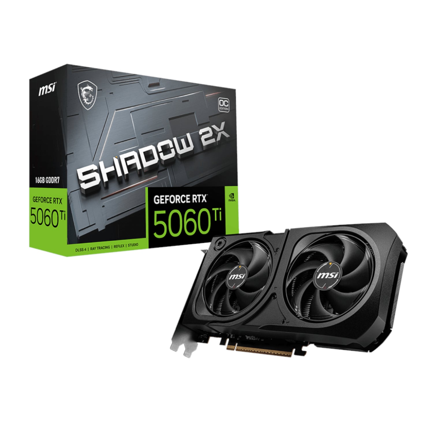 MSI GeForce RTX 5060 Ti SHADOW 2X OC PLUS GDDR7 16GB Graphics Card