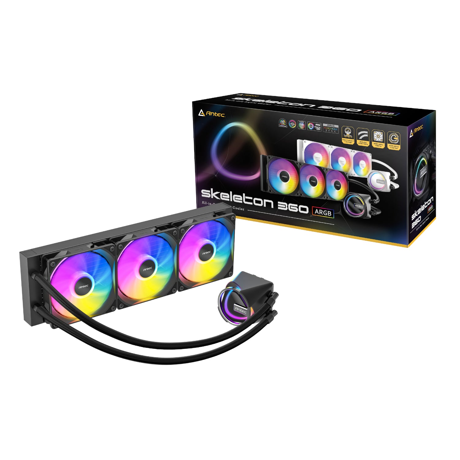 Antec Skeleton 360 ARGB CPU Liquid Cooler Black – image 6