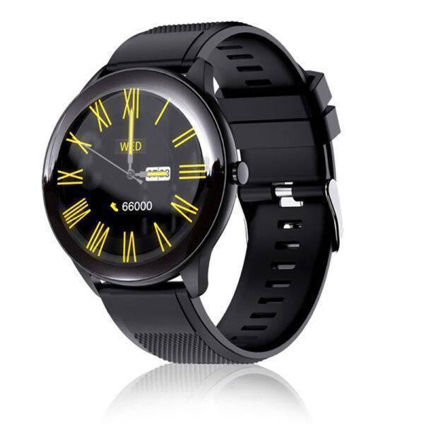 Sports Round Metal Smart Watch – Black