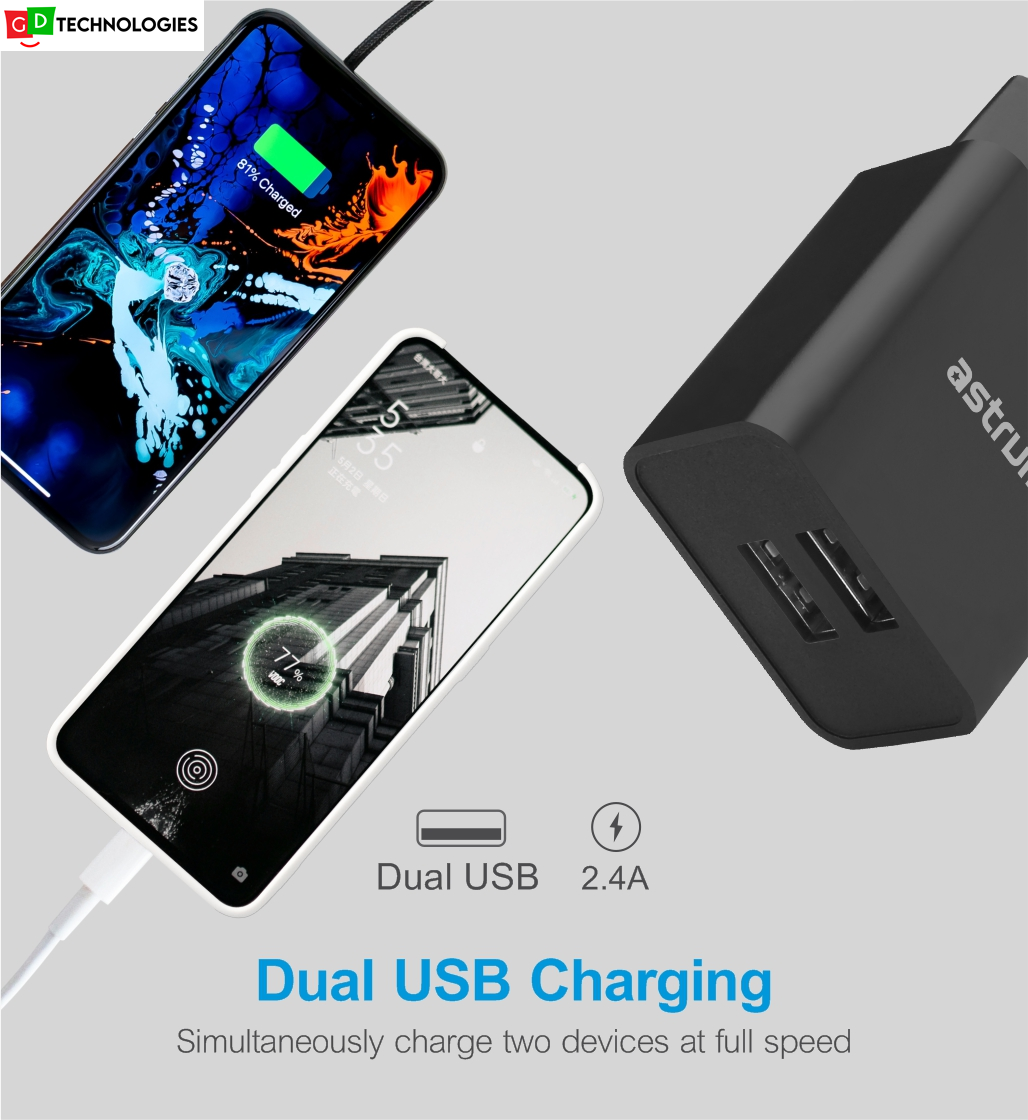 12W Dual USB Travel Charger