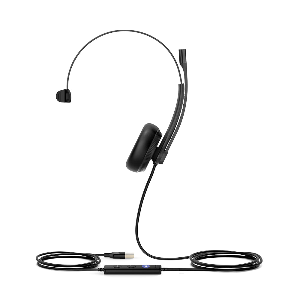 Yealink UH34 Mono Single Earpiece USB Headset With Leatherette Ear Cushions Teams Edition