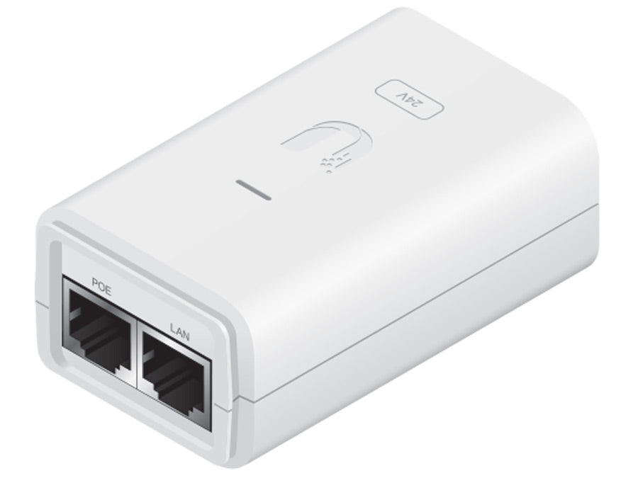 Ubiquiti Gigabit PoE Adapter 24V 7W with No Cable | POE-24-7W-G-WH