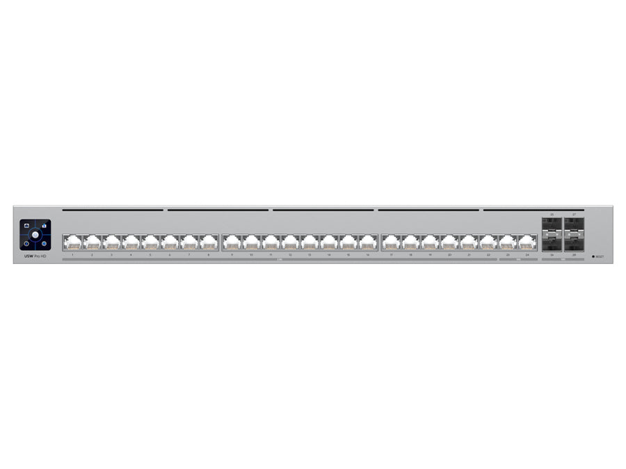 Ubiquiti UniFi 24 Port 2x 10Gbps 22x 2.5Gbps 4SFP+ Pro HD Switch | USW-Pro-HD-24