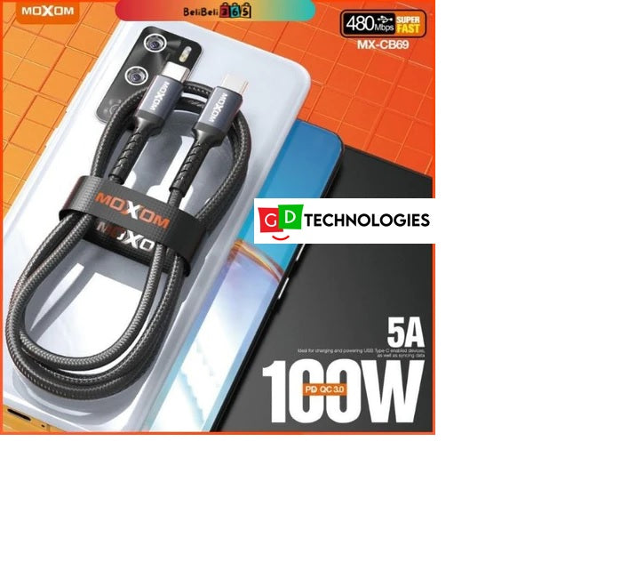 MOXOM MX-CB69 100W 5A SUPER FAST CHARGING CABLE PD CABLE TYPE-C