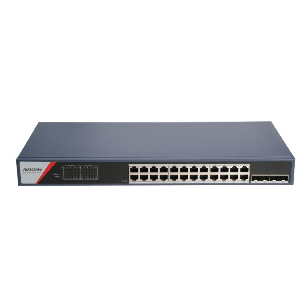 Hikvision 24 Port Gigabit Smart PoE Switch 2 Gigabit Fiber Ports