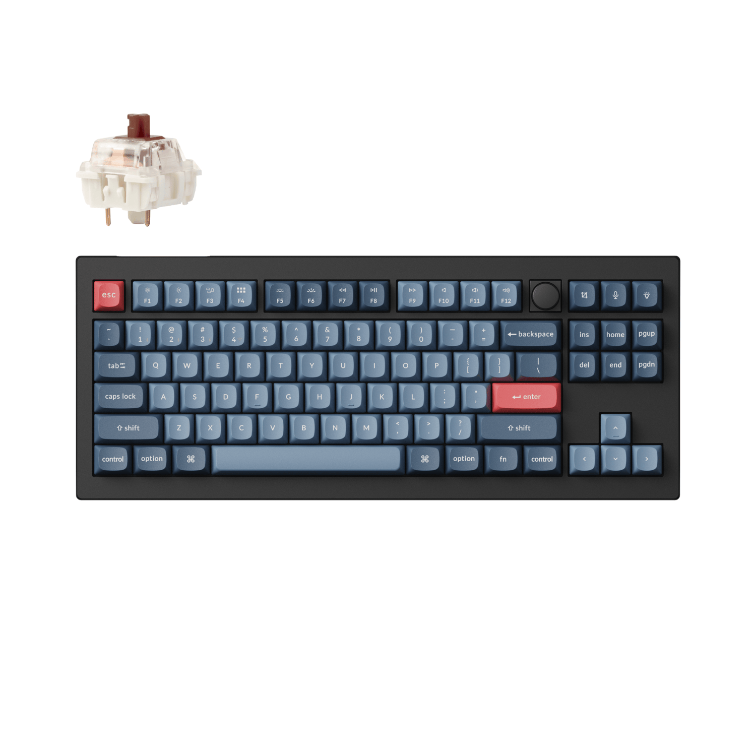 Keychron V3 Max QMK/VIA 80% Wireless Custom Mechanical Keyboard (Brown Switch) – Carbon Black