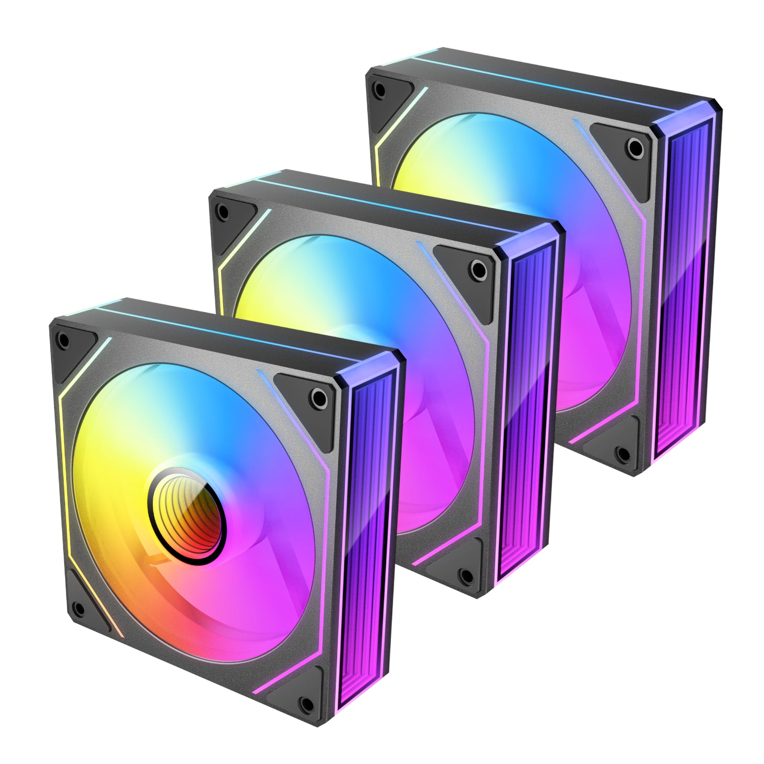 Antec VISION PWM 120mm ARGB Infinity Mirror Case Fan 3 Pack Black – image 2