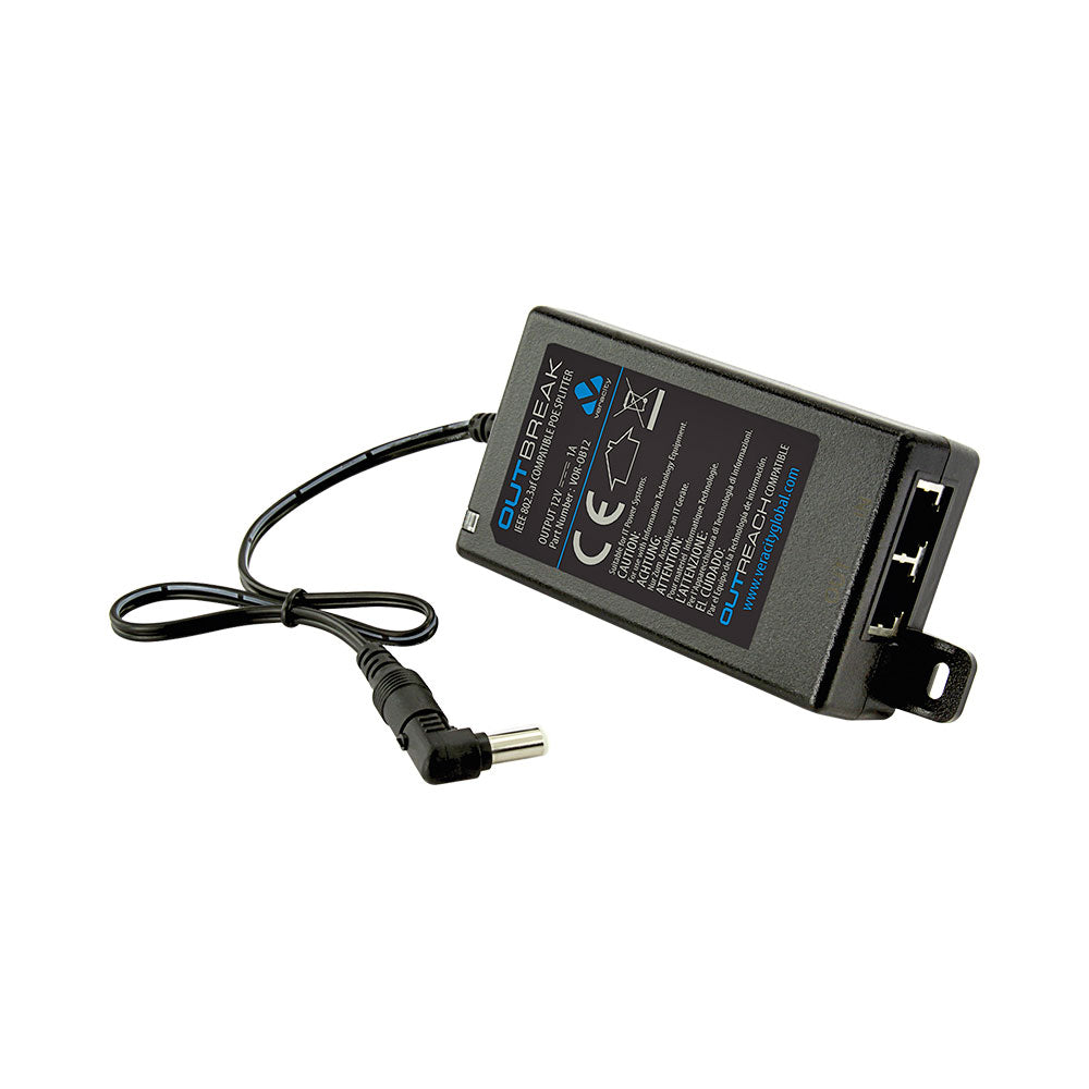 VERACITY VER-VOR-OB12 POE SPLITTER (NETWORK PASS THROUGH AND 12V DC)