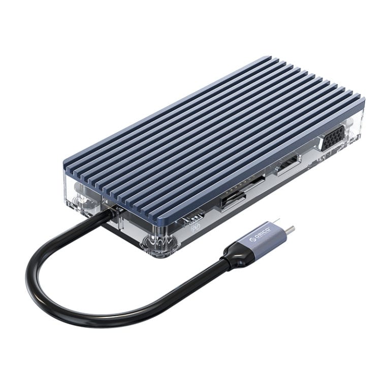 ORICO 11 Port 3 x USB3.0|1 x USB2.0|1 x HDMI|1 x RJ45|1 x TF/SD|1 x Type-C|1 x VGA| 1 x Aux Transparent Hub