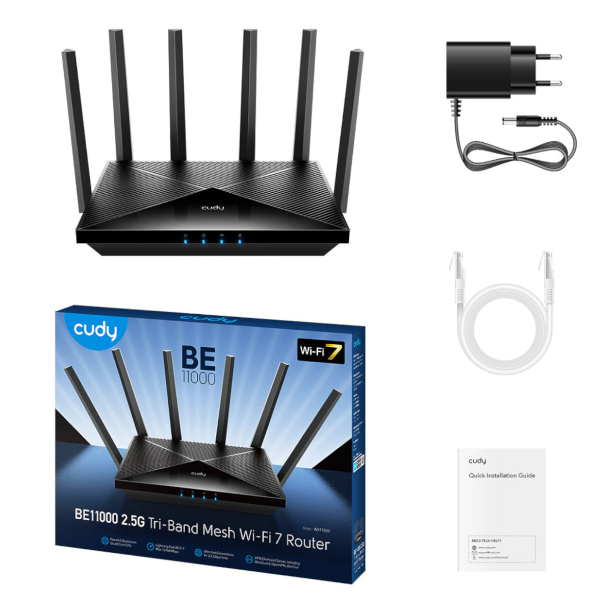 Cudy BE6500 Wi-Fi 7 Dual-Band Router with 2.5Gb WAN-Black – image 3