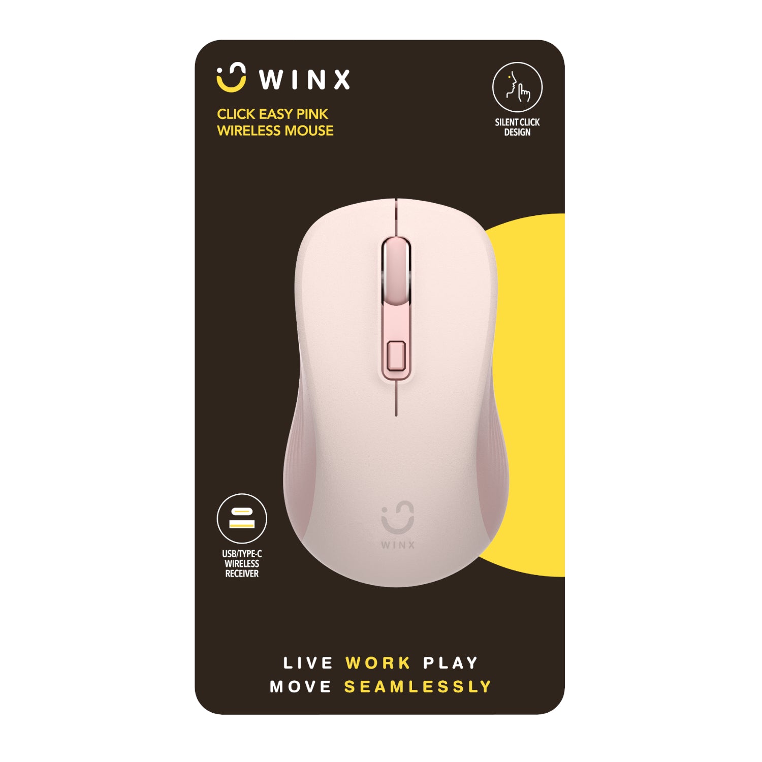 WINX CLICK Easy 1600DPI 2.4GHz Wireless Mouse - Pink - image 3