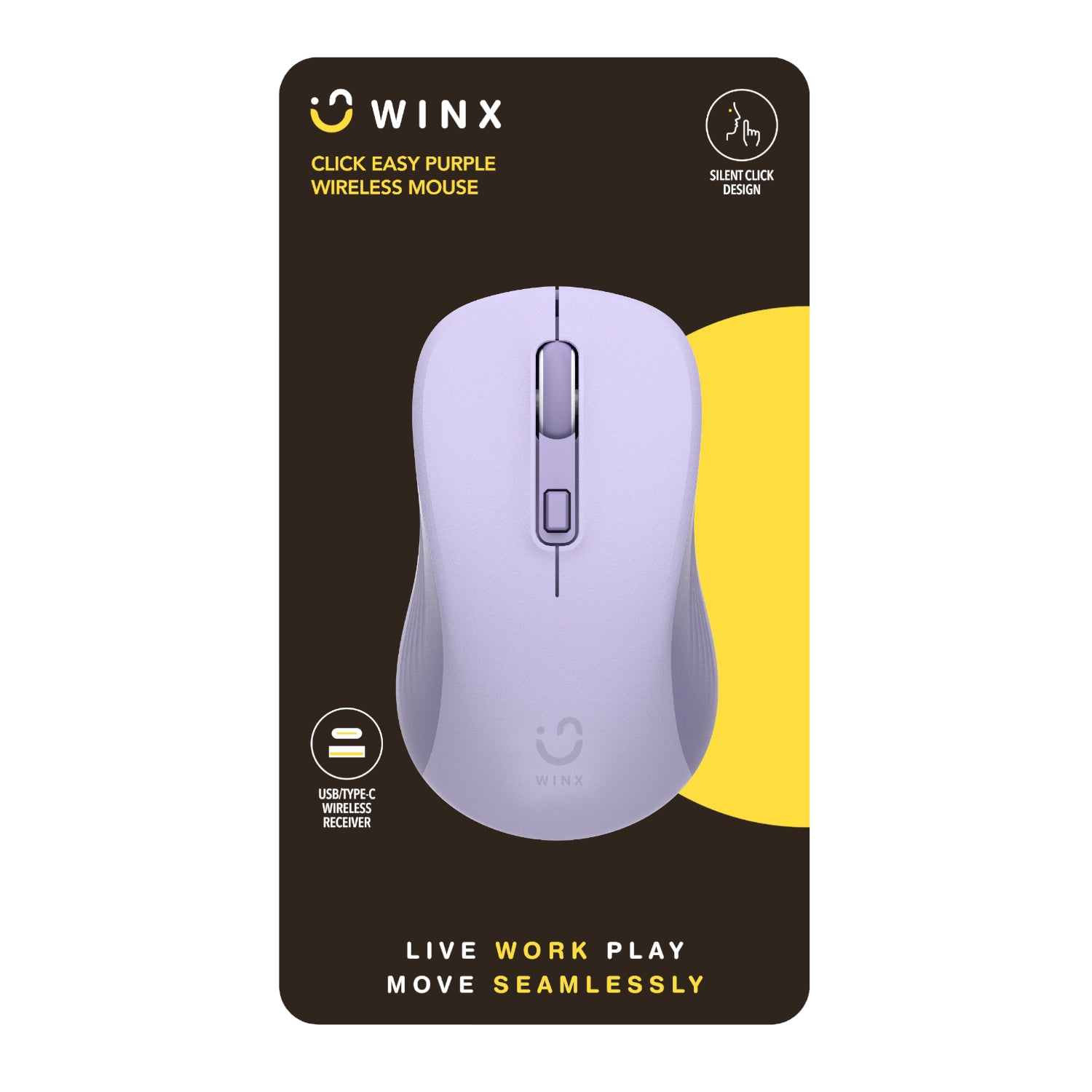 WINX CLICK Easy 1600DPI 2.4GHz Wireless Mouse - Purple - image 3