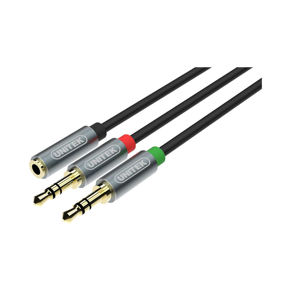 UNITEK 0.2M 3.5 F TO 2 X M AUDIO CBL Y-C957ABK