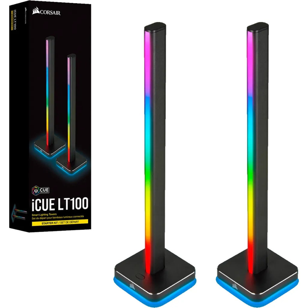 Corsair iCUE LT100, Smart panel, Black, Multi, Children's room, Corridor, Hallway, Home office, Living room, Office, 1 AC outlet(s), Floor, Ground, Table