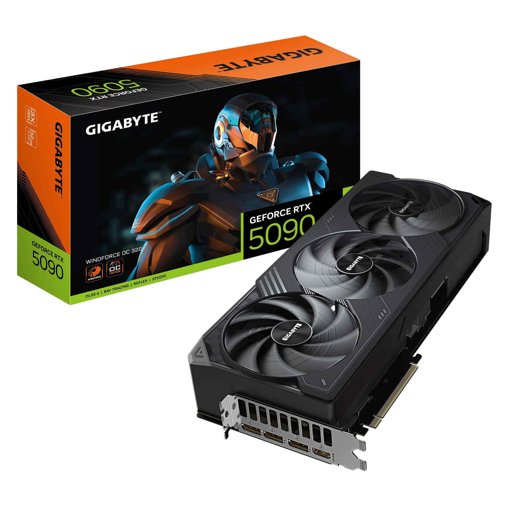 GIGABYTE nVidia GeForce RTX 5090 WINDFORCE OC  - 32GB GDDR7; 512-Bit Memory Bus; 1x HDMI; 3x DisplayPort; Min 1000W PSU. . - image 3