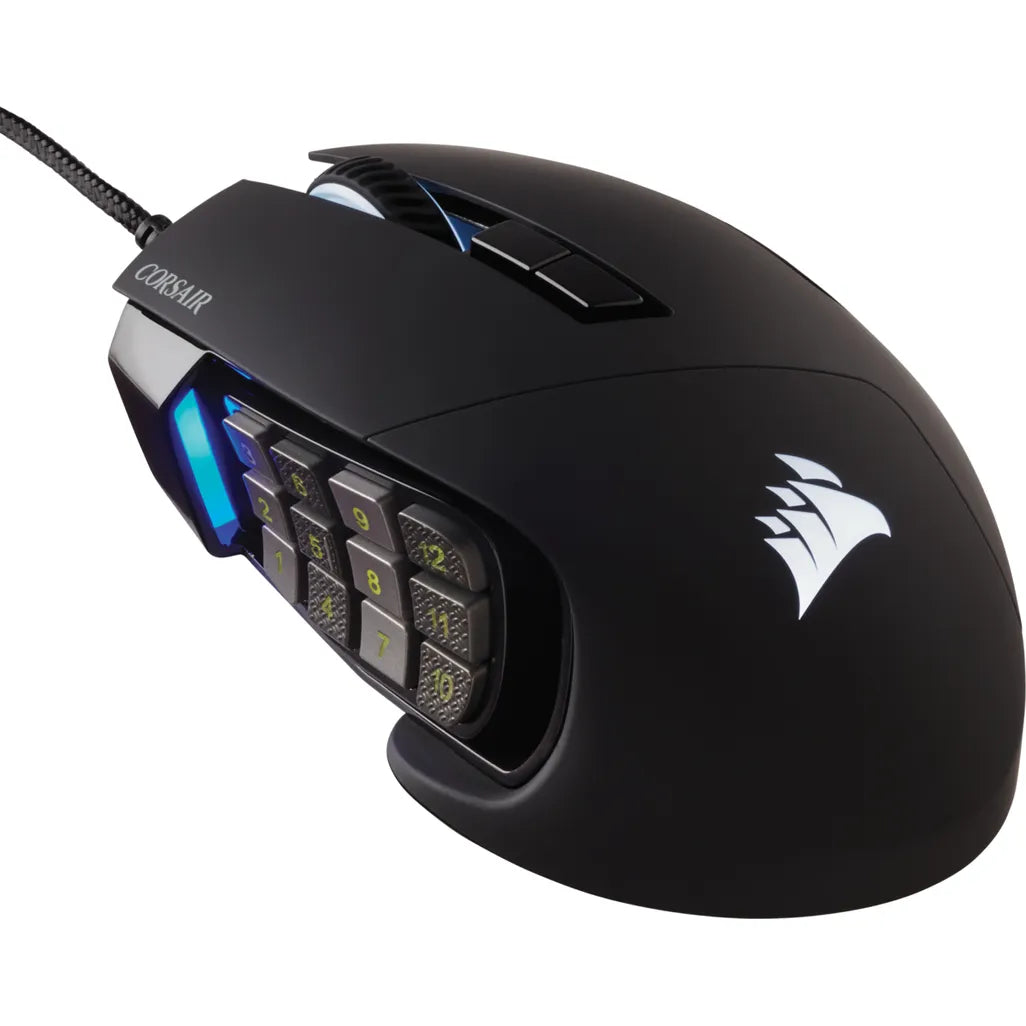 Corsair SCIMITAR RGB ELITE, Right-hand, Optical, USB, 18000 DPI, Black