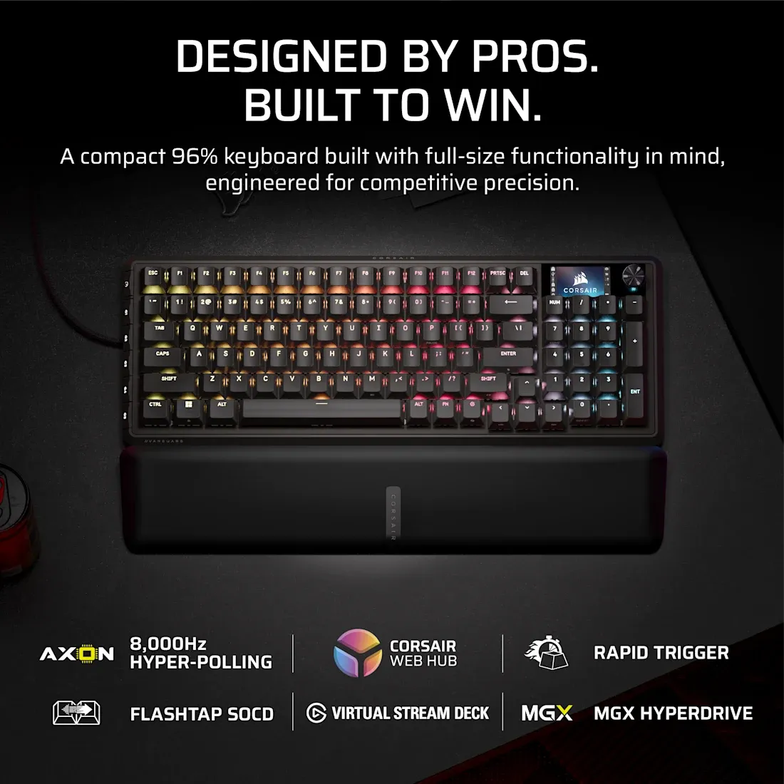 Corsair VANGUARD PRO 96% Hall Effect Gaming Keyboard - MGX Hyperdrive magnetic switches - Black. - image 8