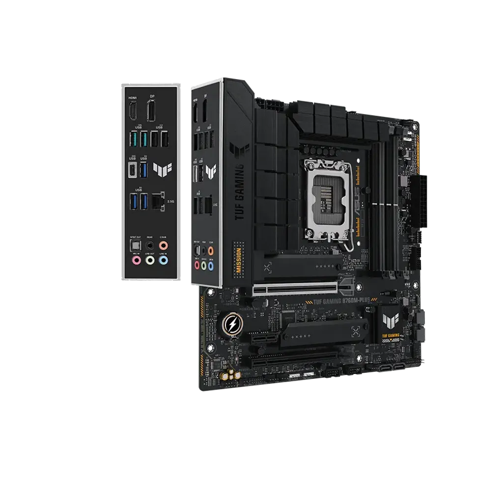 ASUS TUF GAMING B760M-PLUS, Intel, LGA 1700, Intel® Celeron®, Intel® Core™ i3, Intel® Core™ i5, Intel® Core™ i7, Intel® Core™ i9,..., LGA 1700, DDR5-SDRAM, 128 GB