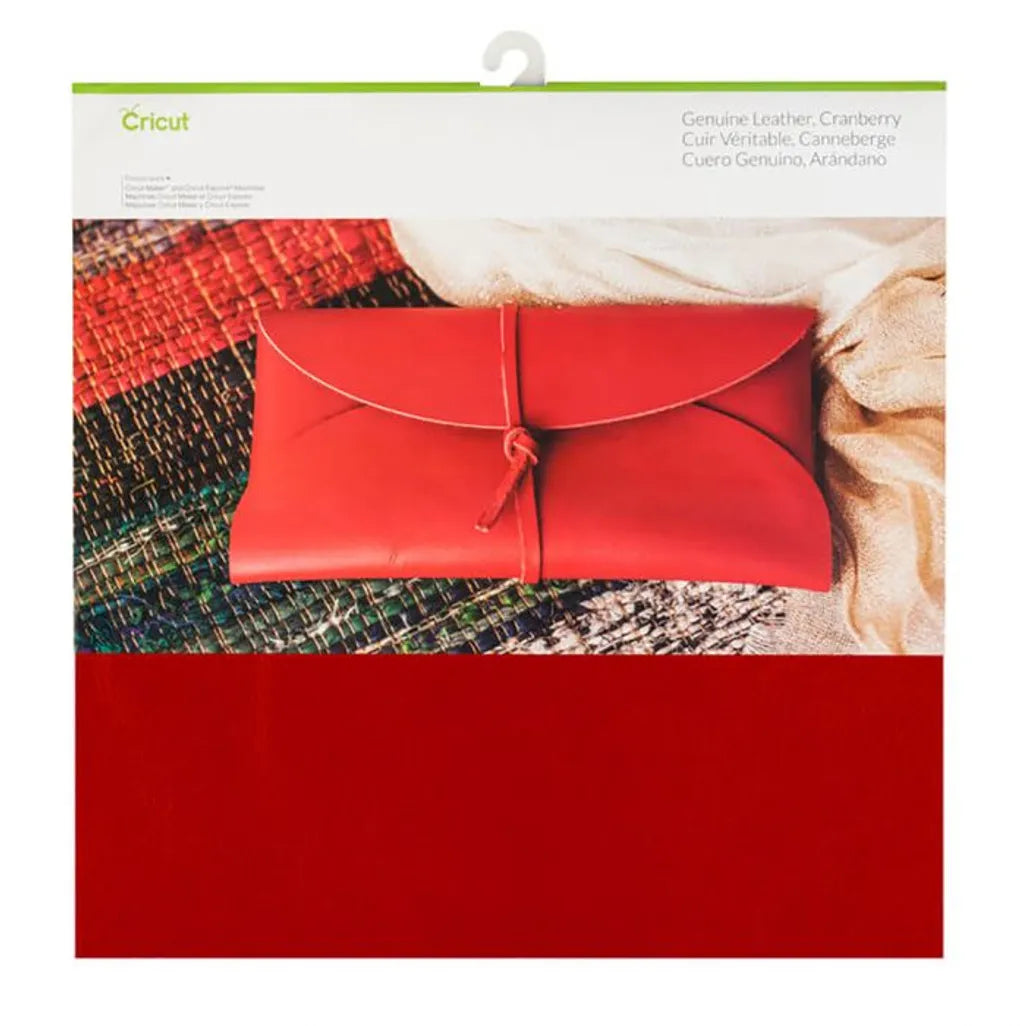 Cricut Genuine Leather, Sheet, Genuine leather, Red, 304.8 mm, 304.8 mm, 1.4 mm