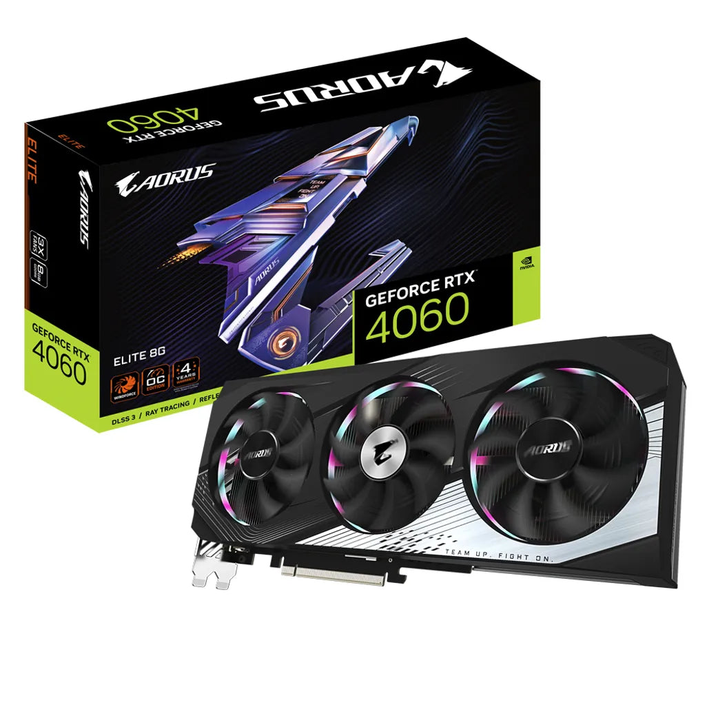 Gigabyte AORUS GeForce RTX 4060 ELITE 8G, GeForce RTX 4060, 8 GB, GDDR6, 128 bit, 7680 x 4320 pixels, PCI Express 4.0