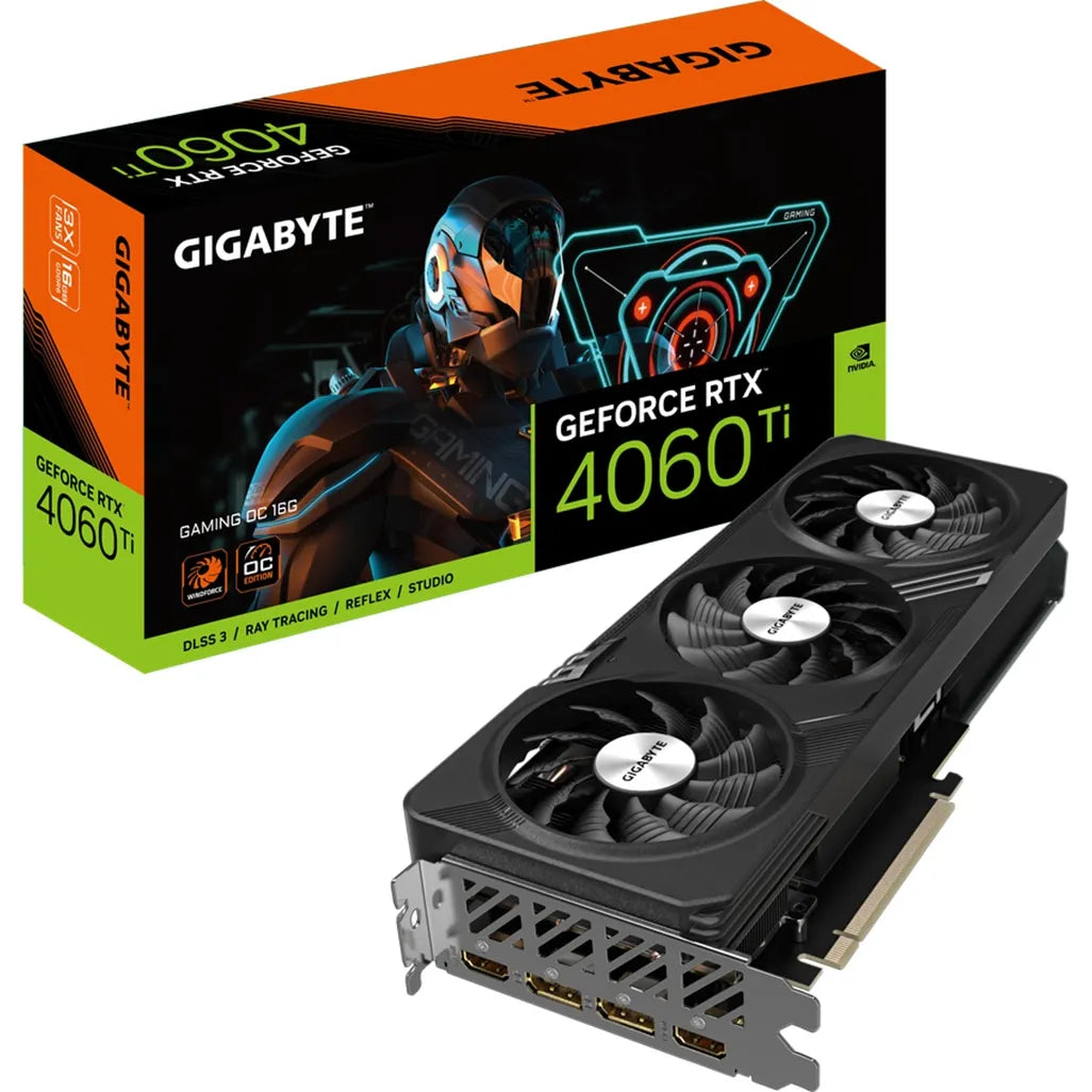 GIGABYTE nVidia GeForce® RTX 4060Ti Gaming OC - 16G GDDR6X HDMIx2/DP x2.