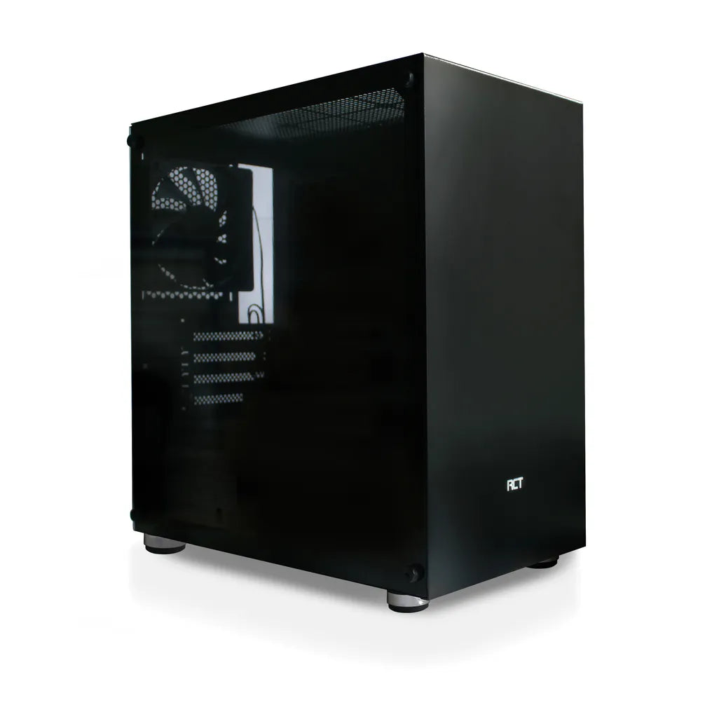 RCT ATX Case with 300W with Tempered Glass side panel- Black
