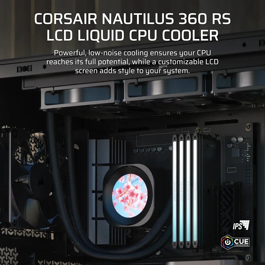 NAUTILUS 360 RS LCD Liquid CPU Cooler – 2.1 IPS LCD Screen RS120 Fans 360 mm Radiator LGA 1851/1700 AMD® AM5/AM4 - image 3