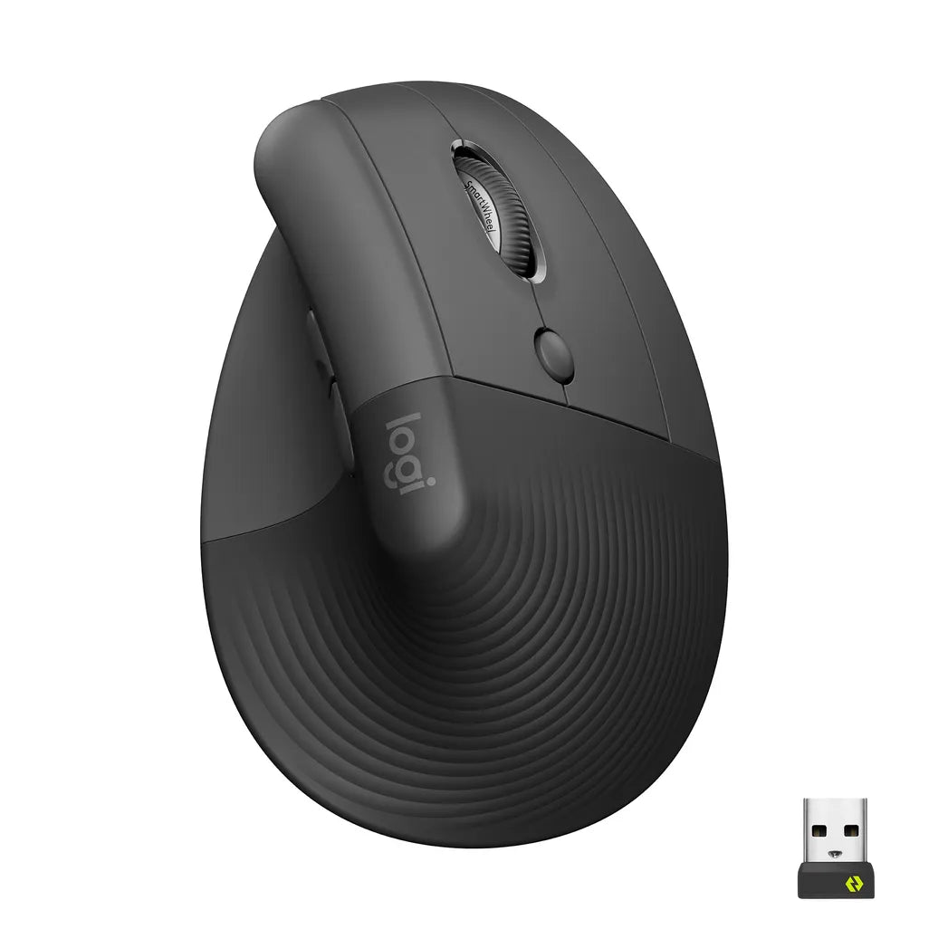 Logitech Lift Vertical Ergonomic Mouse - GRAPHITE / BLACK - 2.4GHZ/BT - N/A - EMEA-914 - ON+OFFLINE;B2C