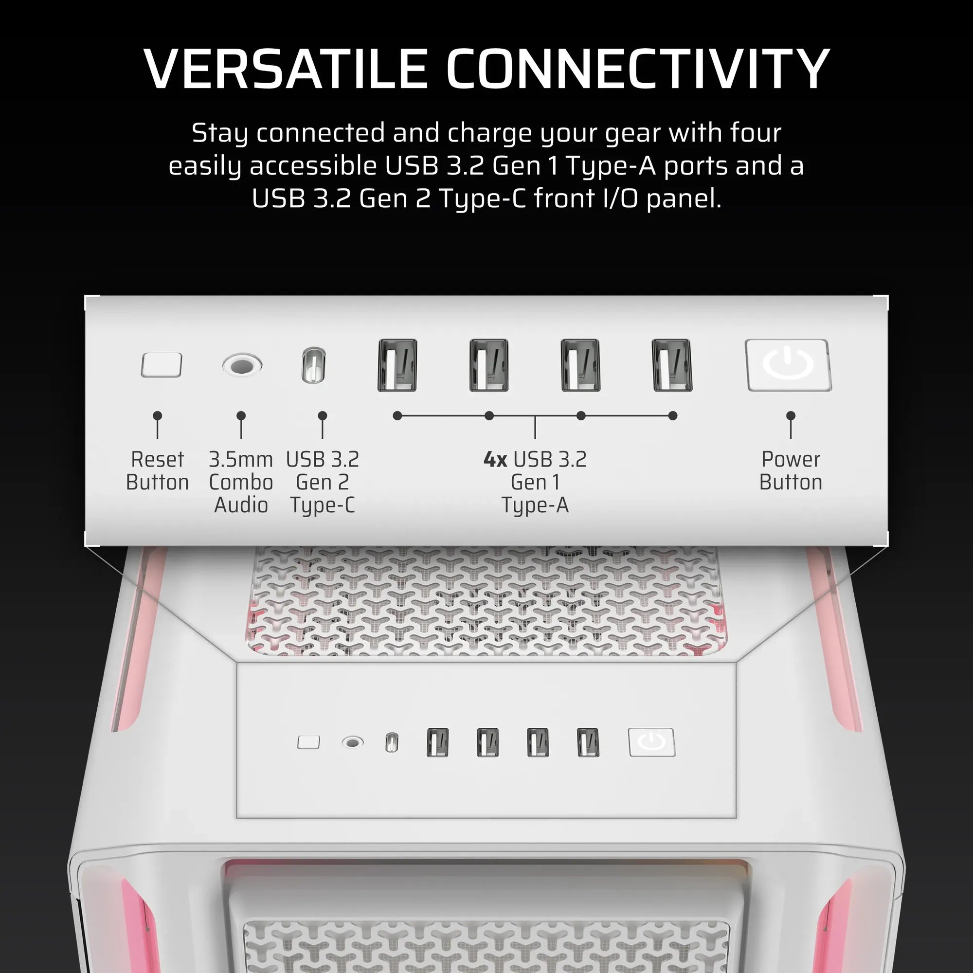 Corsair iCUE LINK 5000T LX RGB Mid-Tower PC Case; White - image 9
