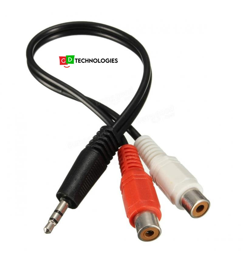 MICROWORLD STEREO MALE TO 2 X RCA FEMALE