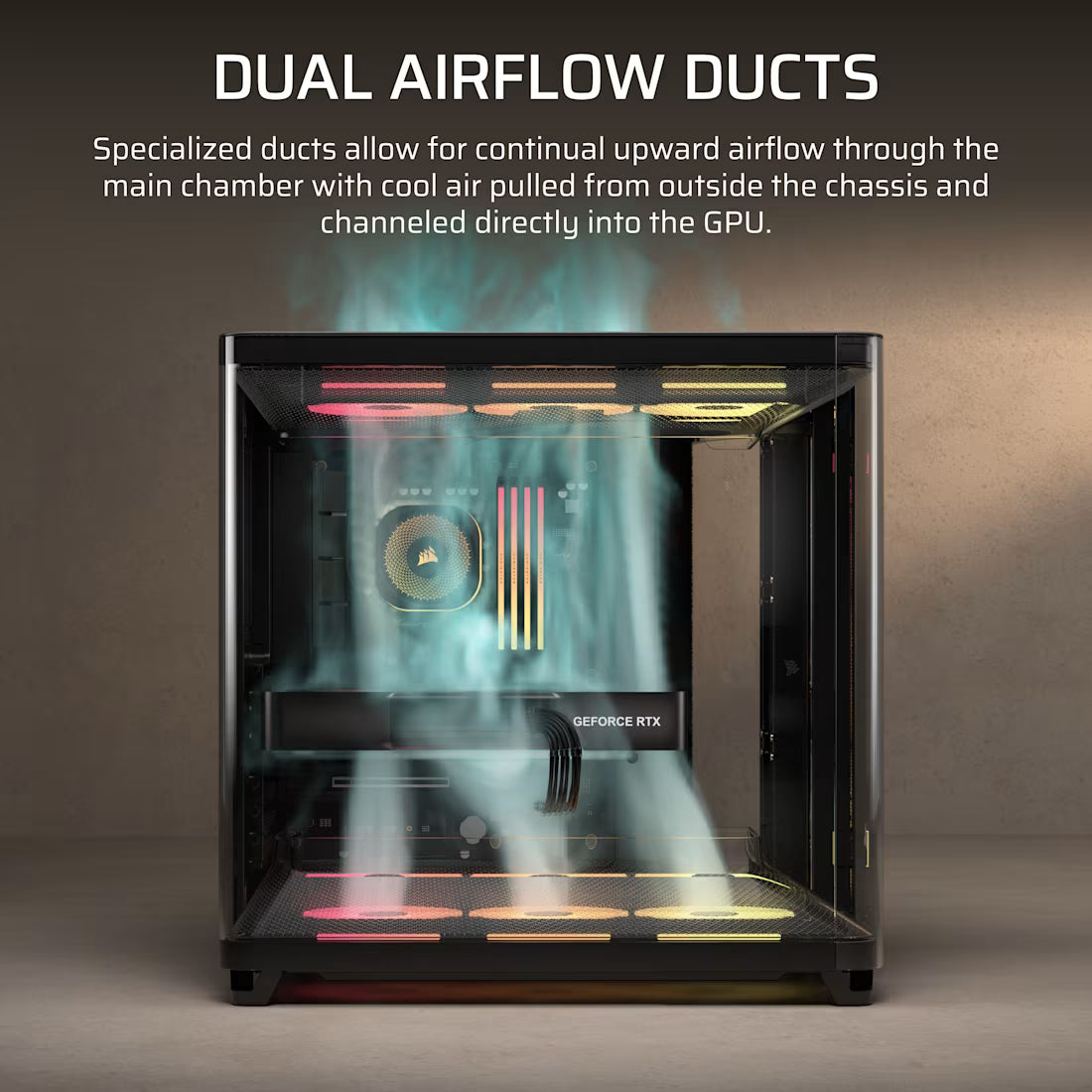 AIR 5400 LX-R RGB iCUE LINK Triple Chamber Mid-Tower PC Case ;3x Fans included;2x 2.5'' ; 1x 3.5'';  Black - image 15