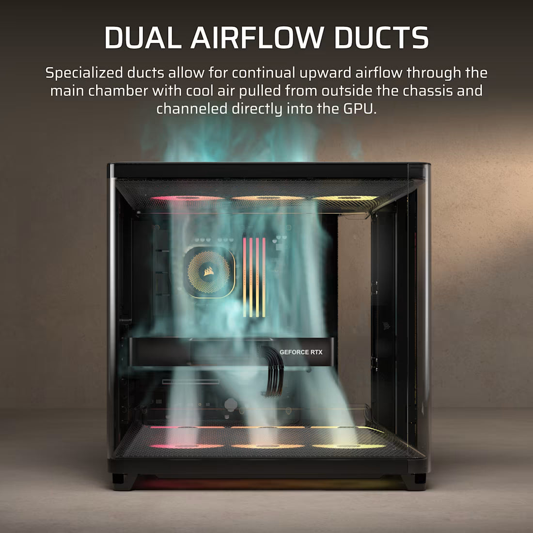 AIR 5400 RS-R ARGB Triple Chamber Mid-Tower PC Case ; 3x Fans Included; 2x 2.5'' ; 1x 3.5'' Black - image 12