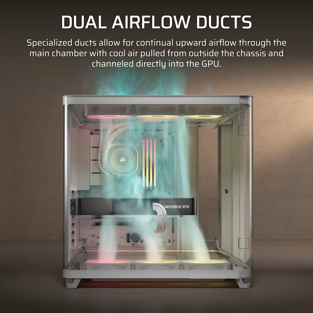 AIR 5400 RS-R ARGB Triple Chamber Mid-Tower PC Case ; 3x Fans Included; 2x 2.5'' ; 1x 3.5''  White - image 12
