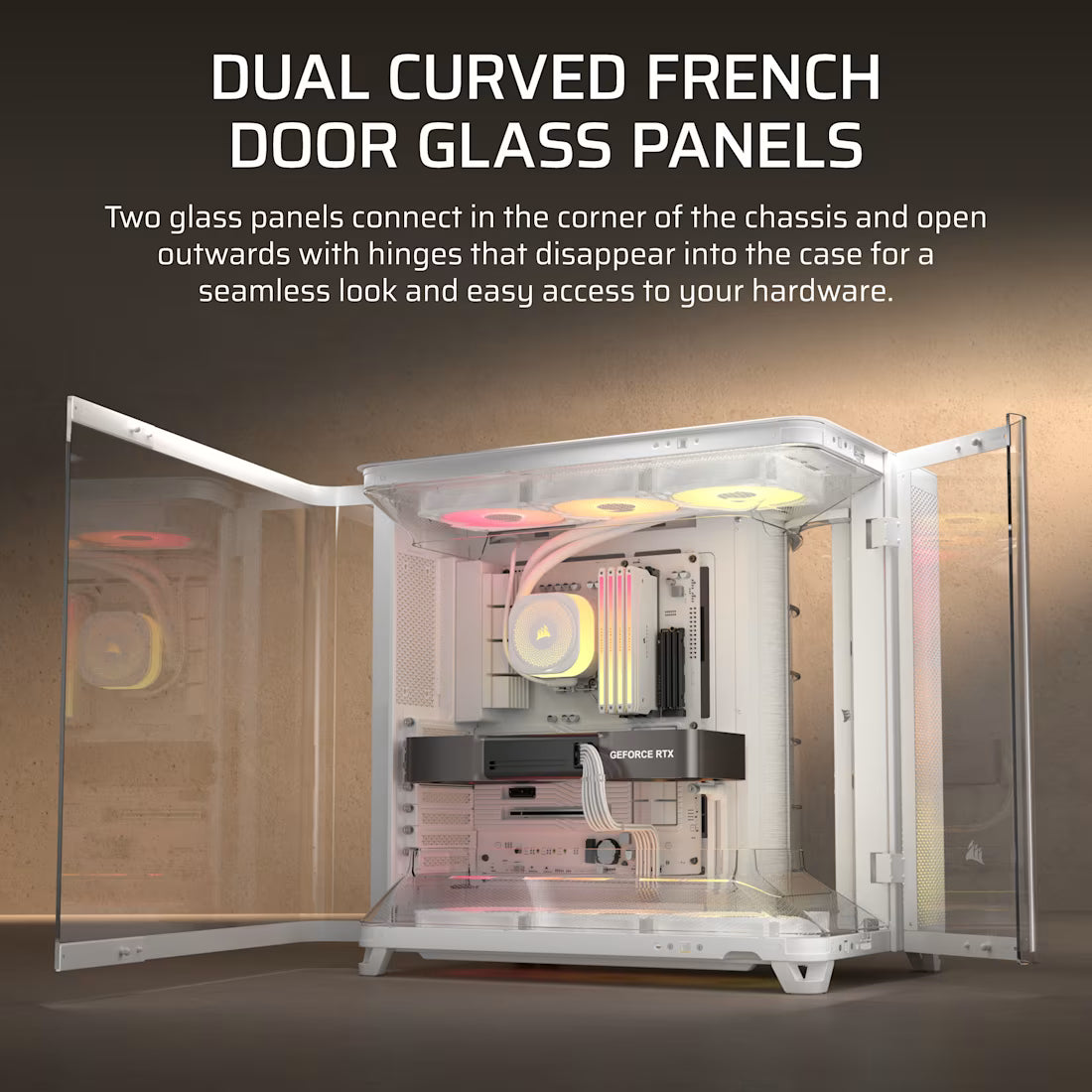 AIR 5400 RS-R ARGB Triple Chamber Mid-Tower PC Case ; 3x Fans Included; 2x 2.5'' ; 1x 3.5''  White - image 15