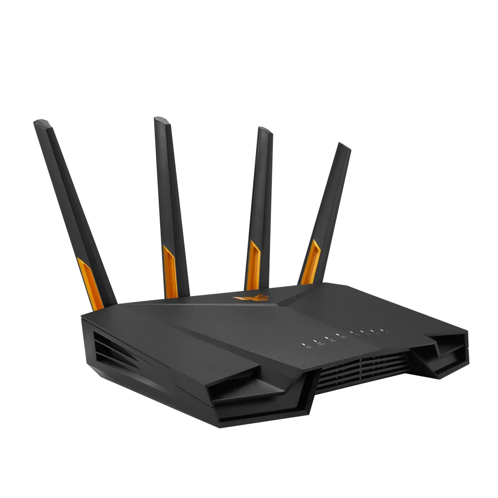 ASUS TUF Gaming AX3000 V2, Wi-Fi 6 (802.11ax), Dual-band (2.4 GHz / 5 GHz), Ethernet LAN, Black, Orange, Tabletop router
