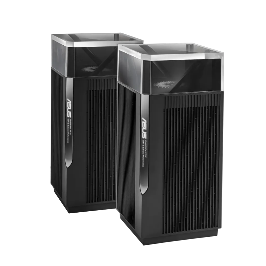 ASUS ZenWiFi Pro XT12 (1-PK), Black, Internal, Tri-band (2.4 GHz / 5 GHz / 5 GHz), Wi-Fi 6 (802.11ax), 802.11a, 802.11b, 802.11g, Wi-Fi 4 (802.11n), Wi-Fi 5 (802.11ac), Wi-Fi 6 (802.11ax), 1148 Mbit/s